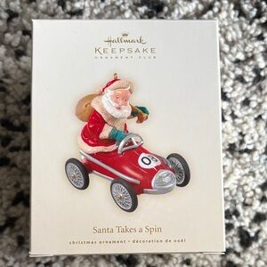 Hallmark Keepsake Santa in Red Racing Car Ornament